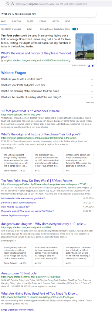 What are 10-foot poles used for?