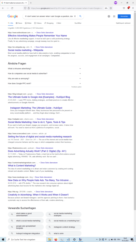 If I don't select an answer when I ask Google a question, does the company still make money (e.g. by showing me "ads"? or preferred media [thereby branding the medium as a high-quality answer?)